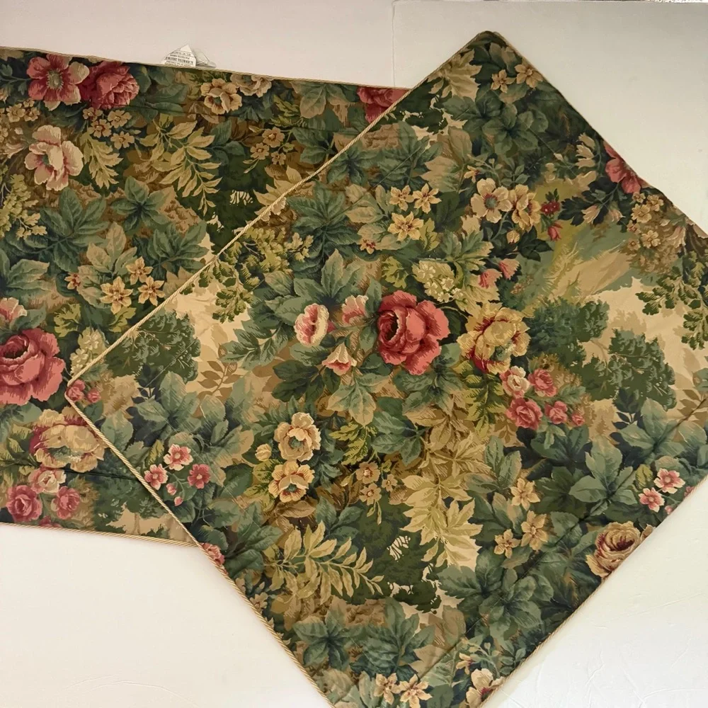 Martex Floral Pillow Sham in Green and Rose